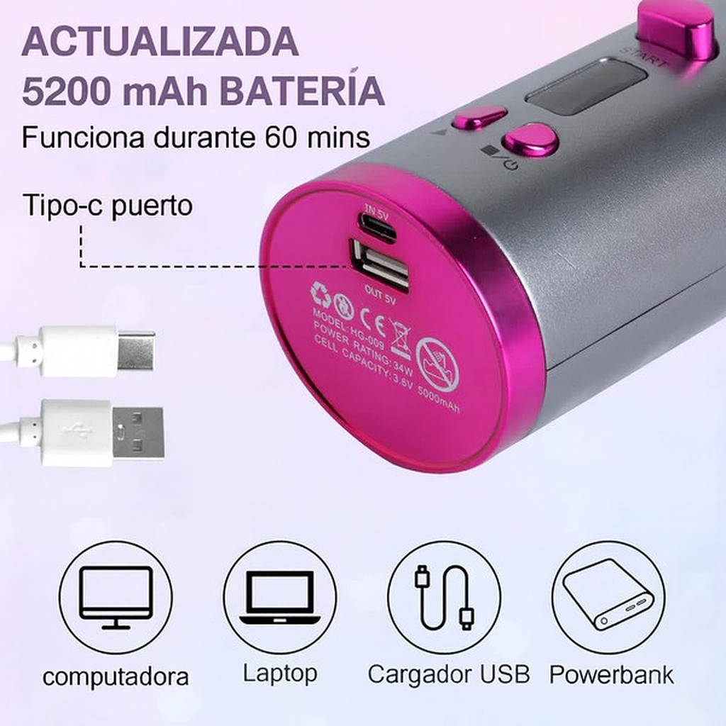 ✨ Rizador Automático Inalámbrico – Rizos Perfectos en Minutos, sin Esfuerzo ✨