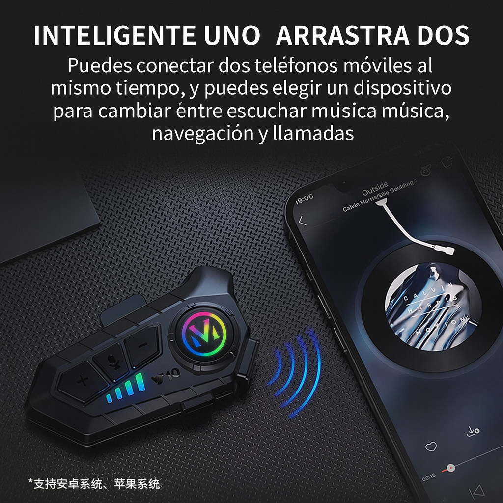 🚀 Intercomunicador Moto 2×1 🎧📞 – Música, Llamadas y Libertad Total
